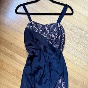 Vintage 40s 50s Swimsuit Bathing Suit, Rose Marie Reid, Black Lace Nude Illusion